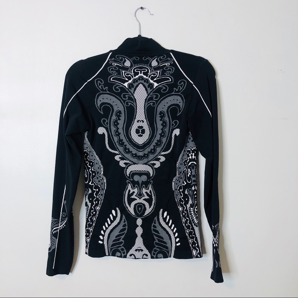 Athleta 1/4 Zip Athletic Base Layer Lace Detailing
